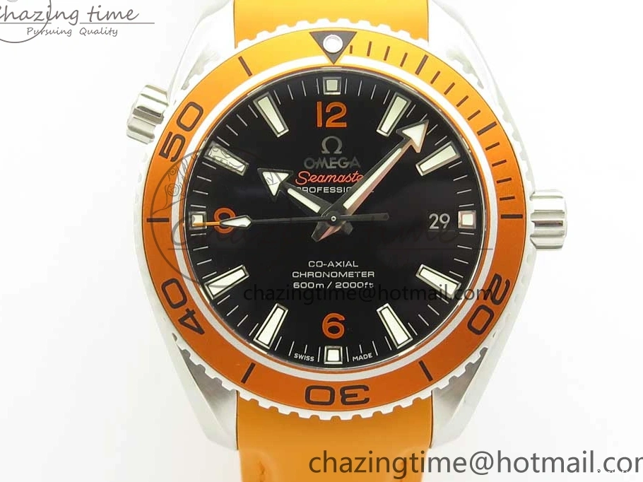 0317 Planet Ocean Professional Orange Bezel 42mm 1:1 VSF Best Edition on Orange Rubber Strap A8500 Super Clone Original 7947